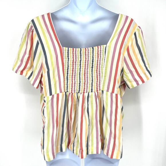 Old Navy Womens Striped Tie Knot Front Short Sleeve Top Size XXL - Picture 3 of 8